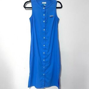 Columbia Blue Sleeveless Crew Neck‎ Midi Dress XS
